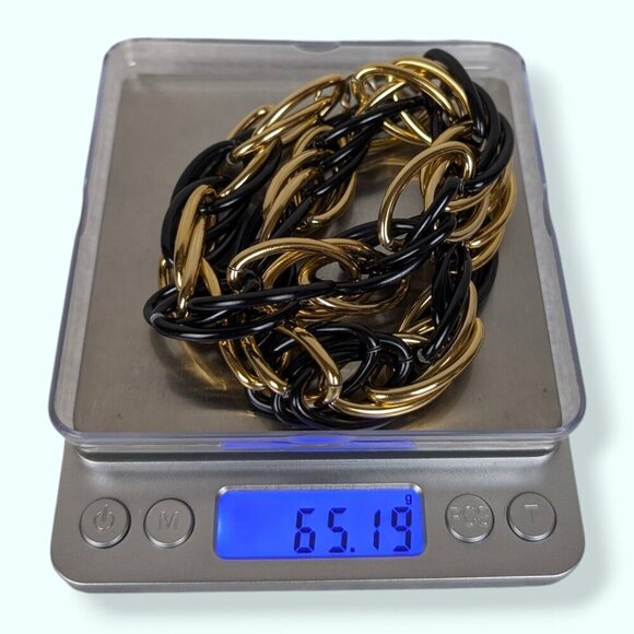 (2/$20) Vintage Gold & Black Triple Chain Necklace - Picture 5 of 5